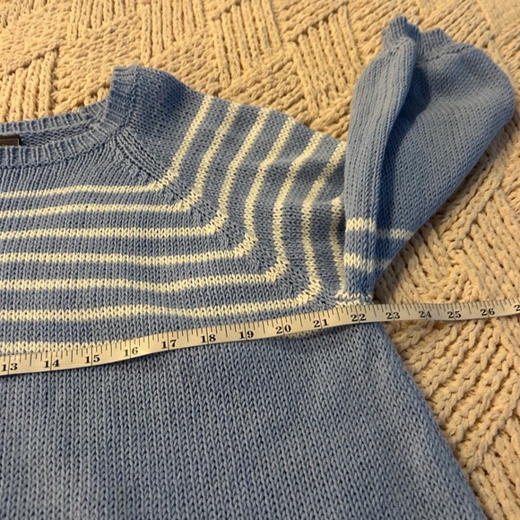 Wooden Ships Powder Blue Breton Striped Crew Cotton Sweater - Picture 6 of 9